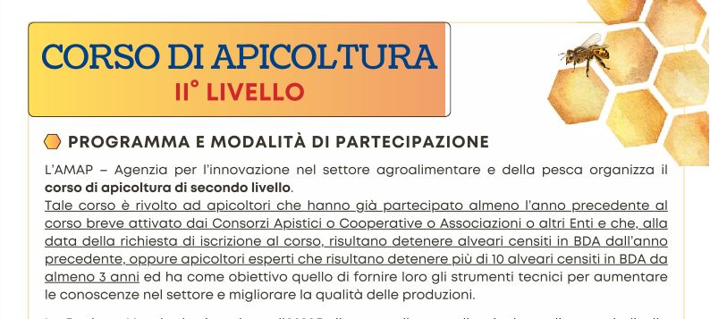 Corso di apicoltura di secondo livello - 2024