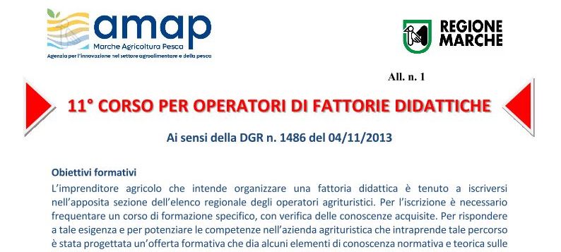11° Corso per Operatori Fattorie Didattiche 2023 (13/11/2023)