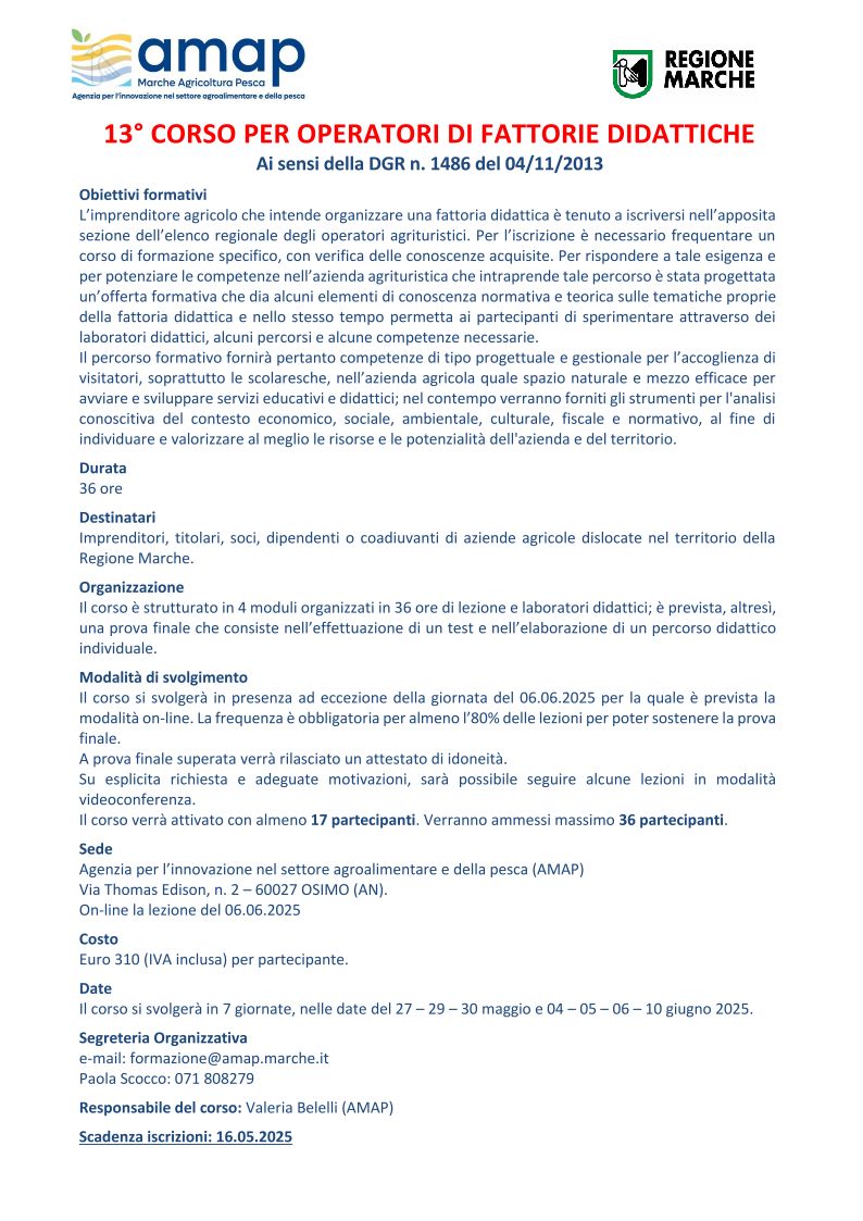 Locandina del corso