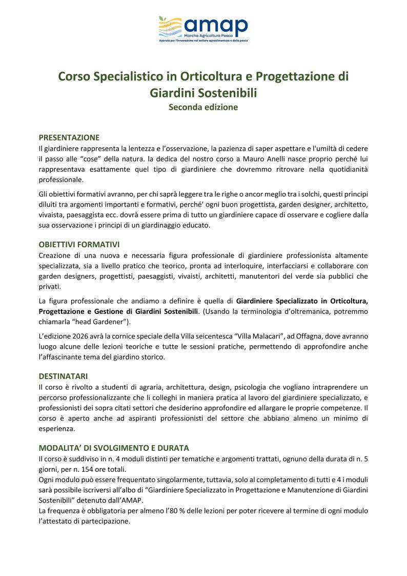 Locandina del corso