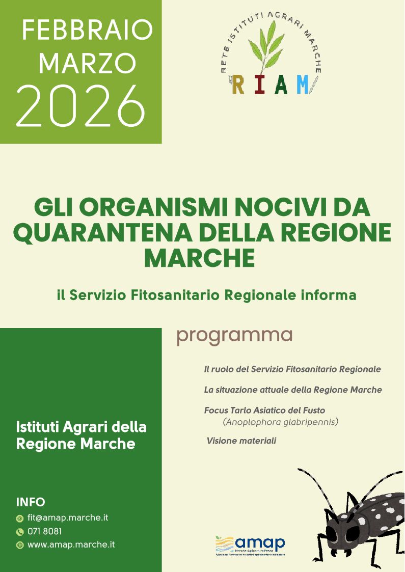 Immagine della locandina degli incontri AMAP e Istituti Agrari della Rete RIAM