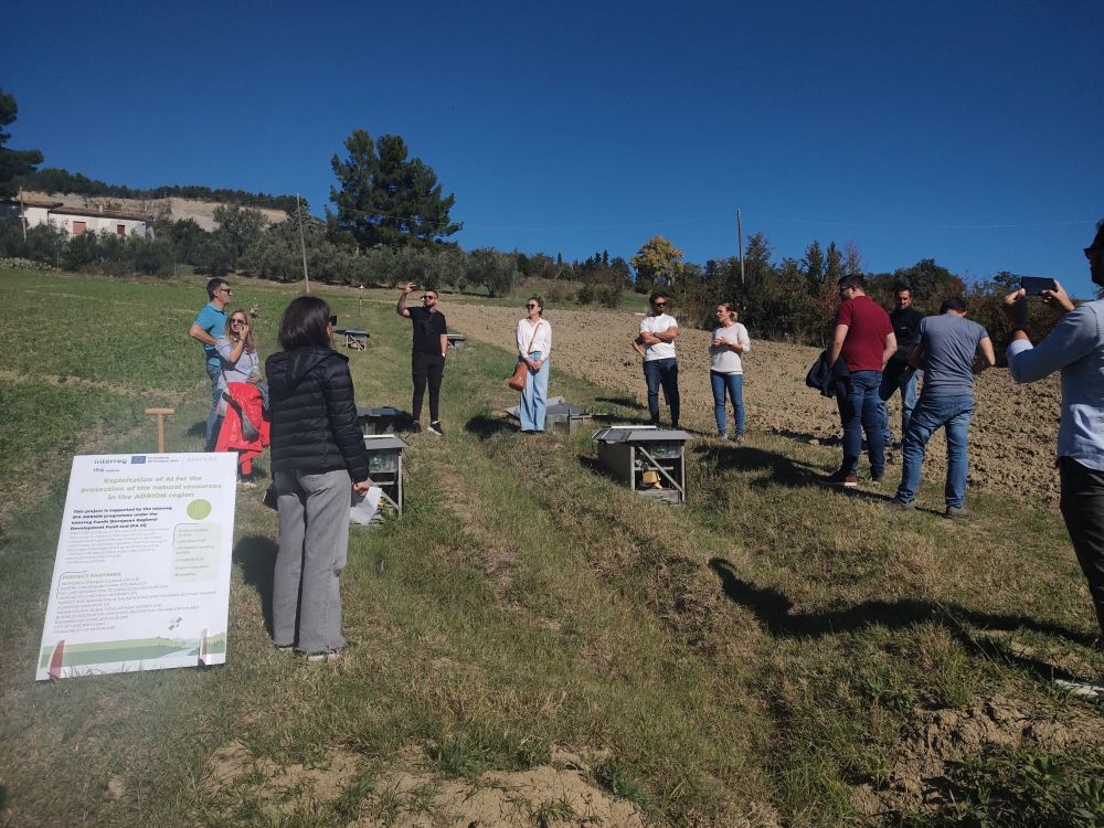 I partecipanti al progetto AINATURE durante la visita in campo guidata dagli esperti di ARCA srl, Apiro (MC). L'immagine ritrae i partecipanti al progetto durante la visita in campo guidata dagli esperti di ARCA srl, Apiro (MC).