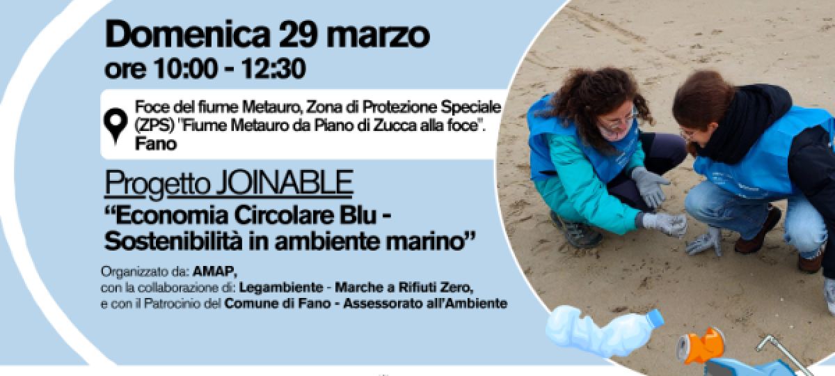 29/03/2026: Fano, giornata di clean-up alla foce del Metauro: cittadini e associazioni insieme per il progetto JOINABLE